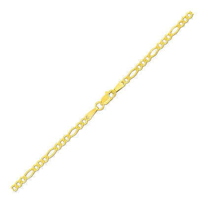 14k Yellow Gold Solid Figaro Bracelet (2.80 mm)