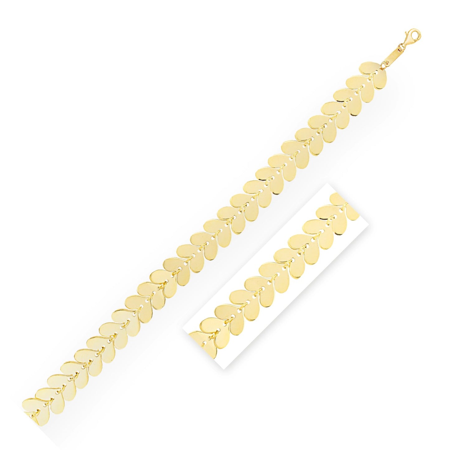 Heart Link Bracelet in 14K Yellow Gold