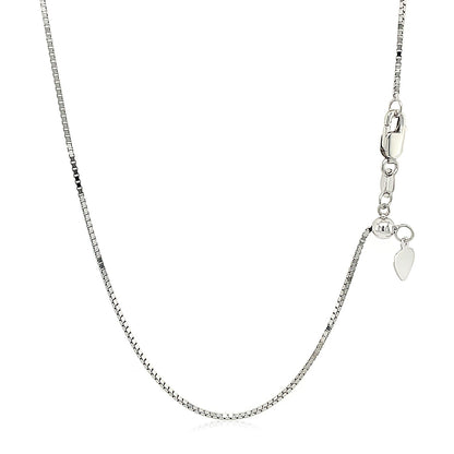 10k White Gold Adjustable Box Chain (0.85 mm)