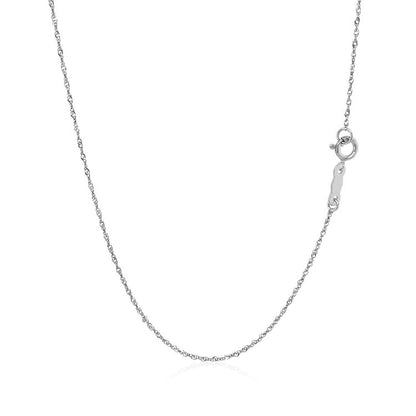 14k White Gold Singapore Chain 0.8mm (0.81 mm)