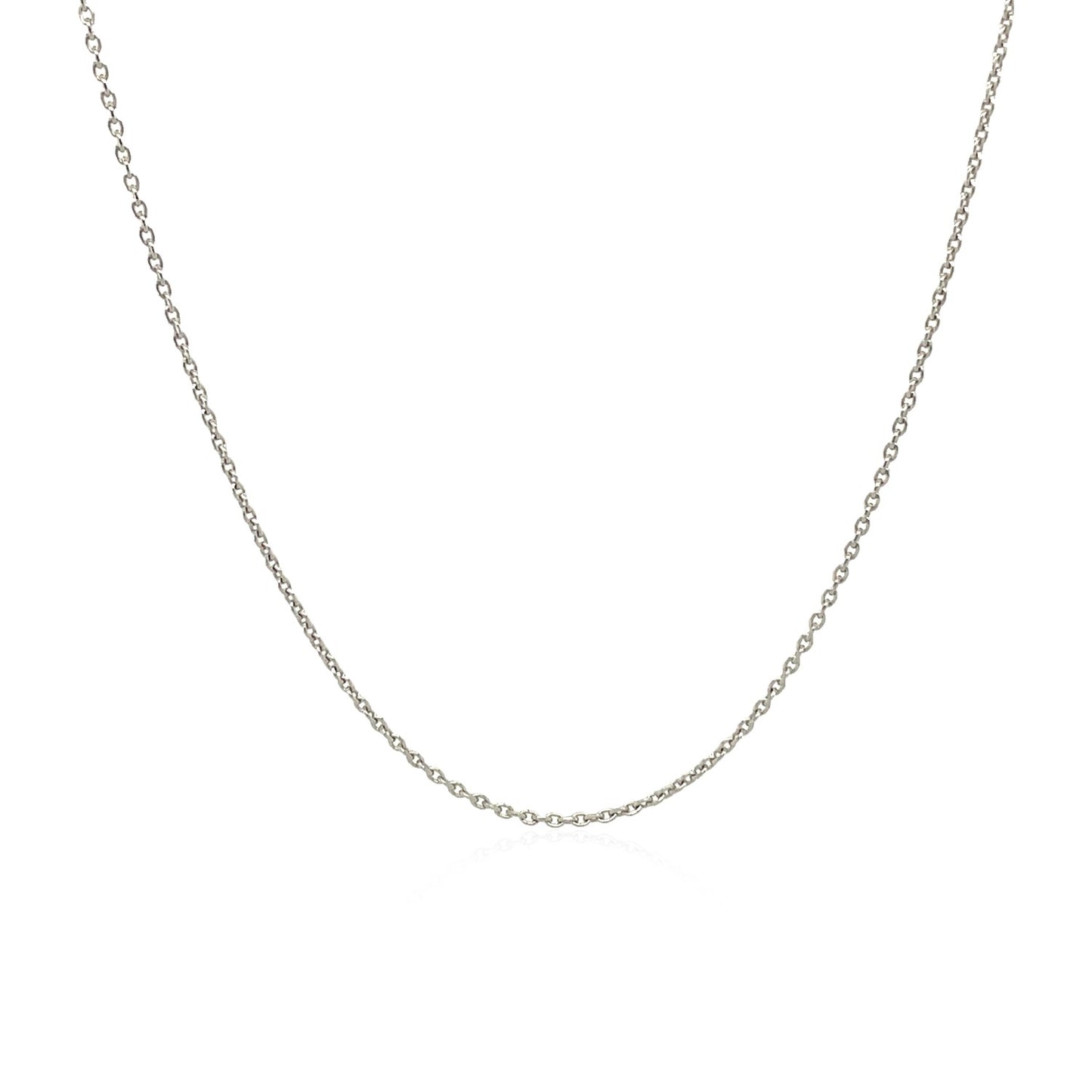 14k White Gold Oval Cable Link Chain (0.97 mm)