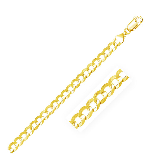 14k Yellow Gold Solid Curb Bracelet (7.00 mm)