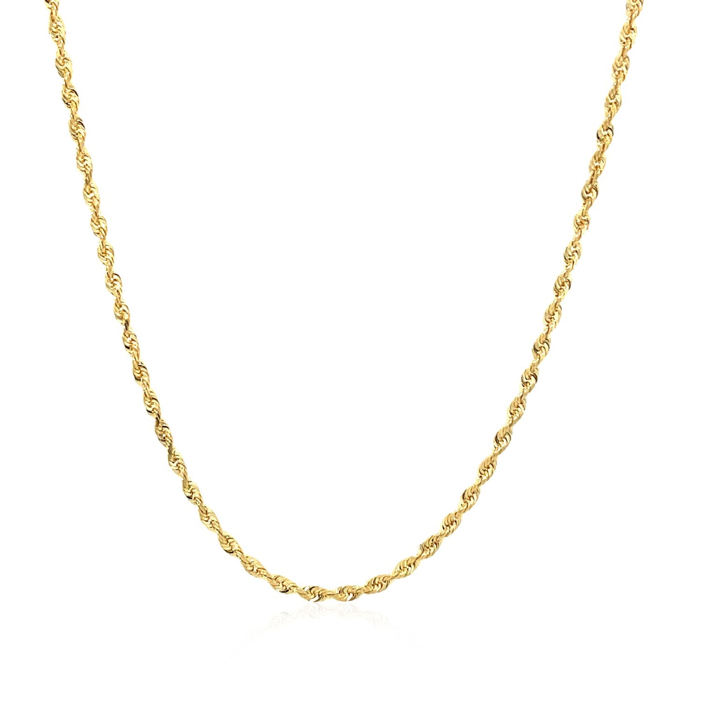 14k Yellow Gold Solid Diamond Cut Rope Chain (1.60 mm)