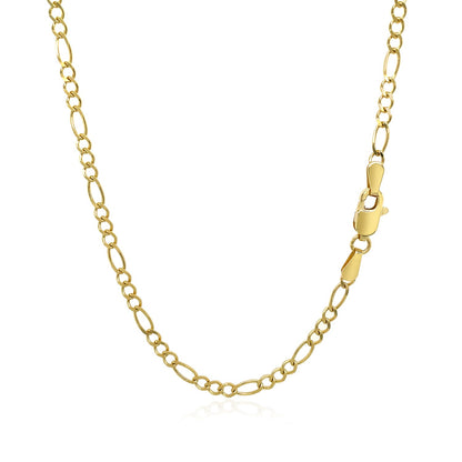 10k Yellow Gold Solid Figaro Chain (2.60 mm)