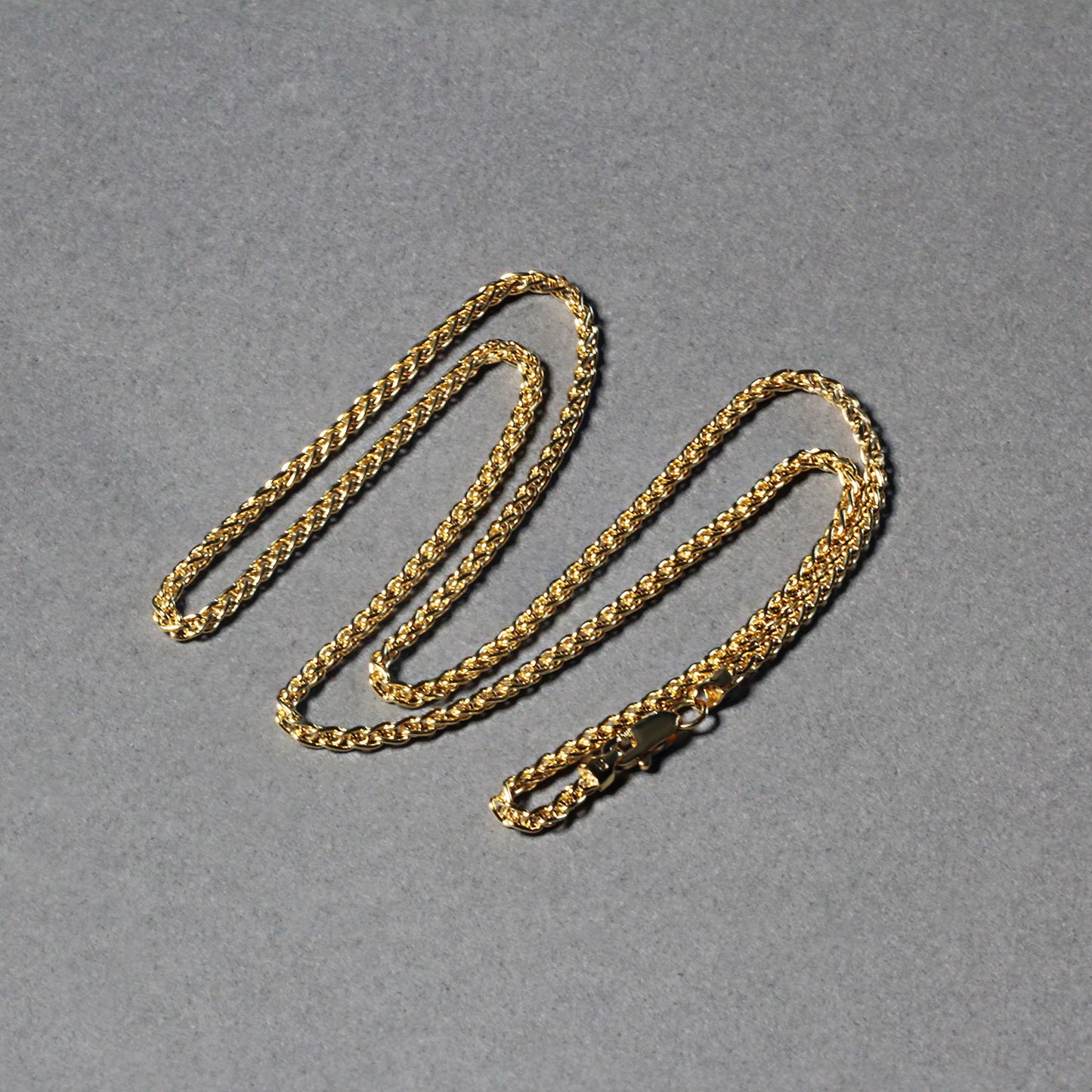 14k Yellow Gold Round Wheat Chain (2.1 mm)