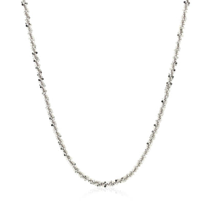 Rhodium Plated 2.2mm Sterling Silver Sparkle Style Chain (2.20 mm)