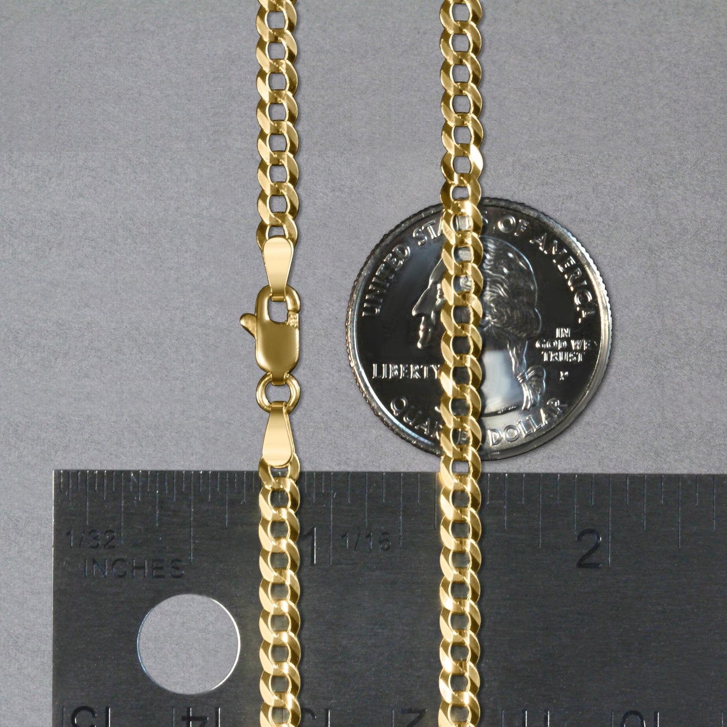 10k Yellow Gold Curb Chain (3.60 mm)