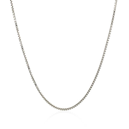 Sterling Silver Rhodium Plated Box Chain (1.10 mm)