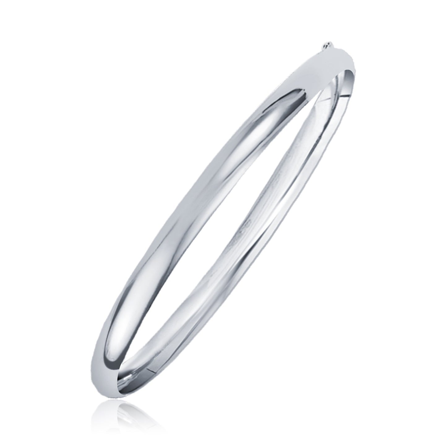 14K White Gold Bangle Bracelet – 6mm Women's Jewelry