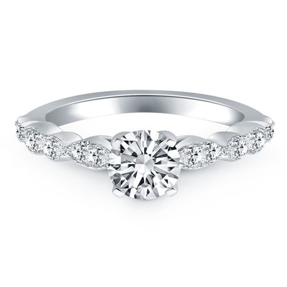 14k White Gold Fancy Shaped Diamond Engagement Ring