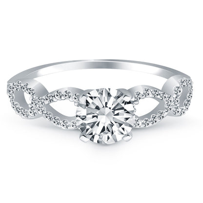 14k White Gold Double Infinity Diamond Engagement Ring