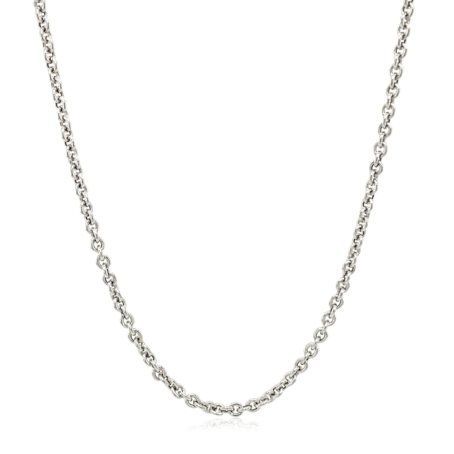 14k White Gold Forsantina Lite Cable Link Chain (2.30 mm)