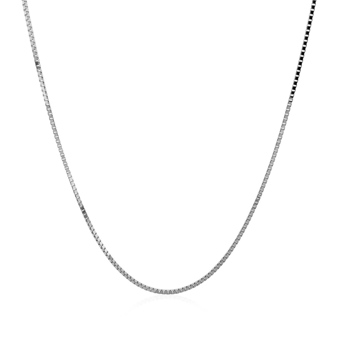 14k White Gold Classic Box Chain (0.75 mm)