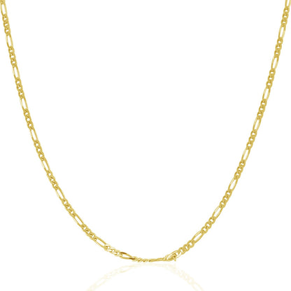 14k Yellow Gold Solid Figaro Chain (1.90 mm)