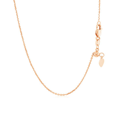 14k Rose Gold Adjustable Cable Chain (1.10 mm)