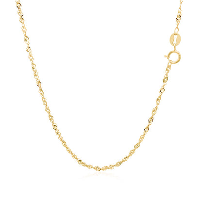 14k Yellow Gold Singapore Chain (1.30 mm)