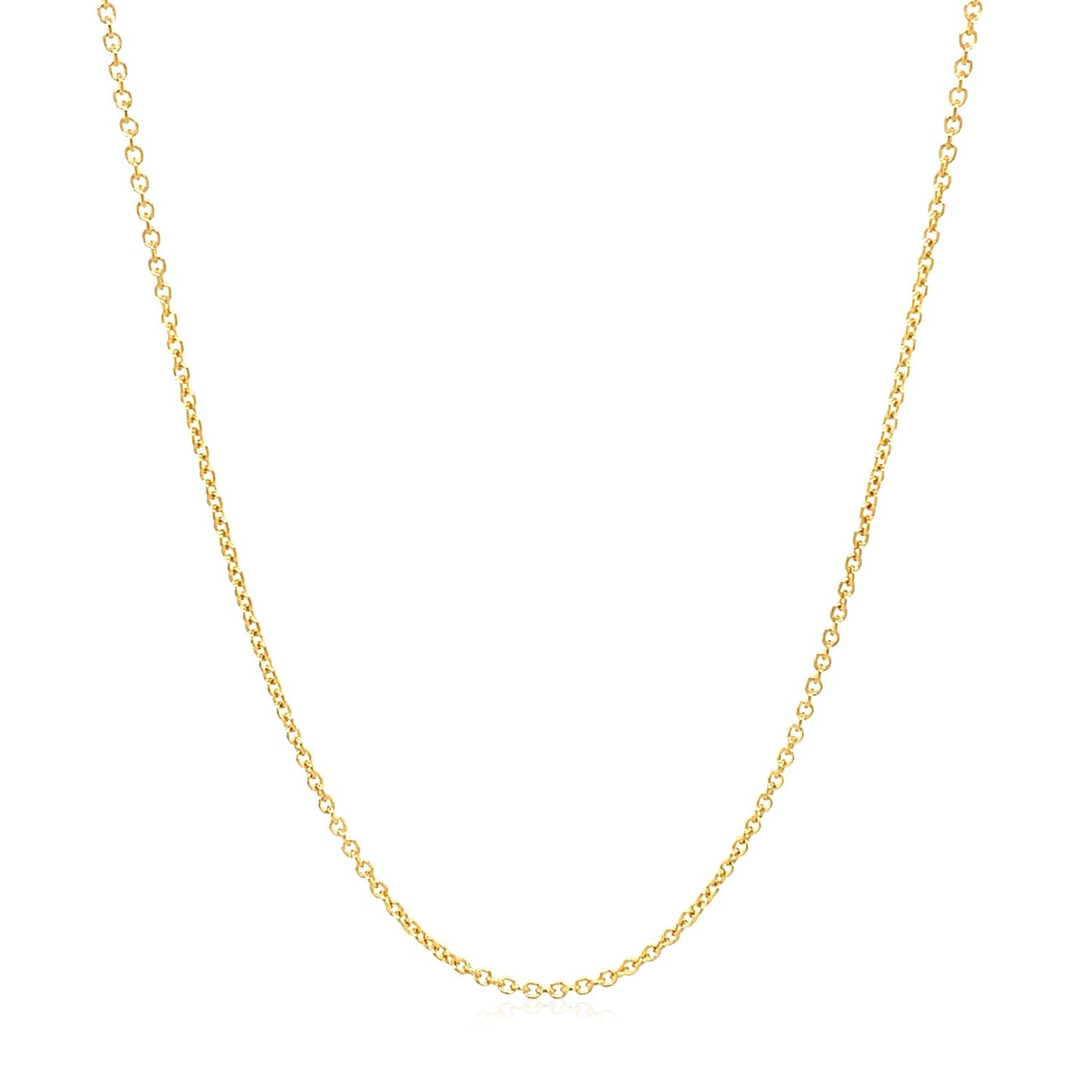 14k Yellow Gold Round Cable Link Chain (1.20 mm)