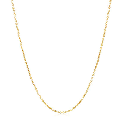 14k Yellow Gold Round Cable Link Chain (1.20 mm)