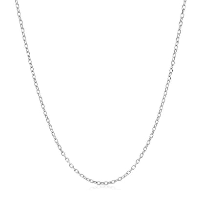 14k White Gold Faceted Cable Link Chain (1.2 mm)