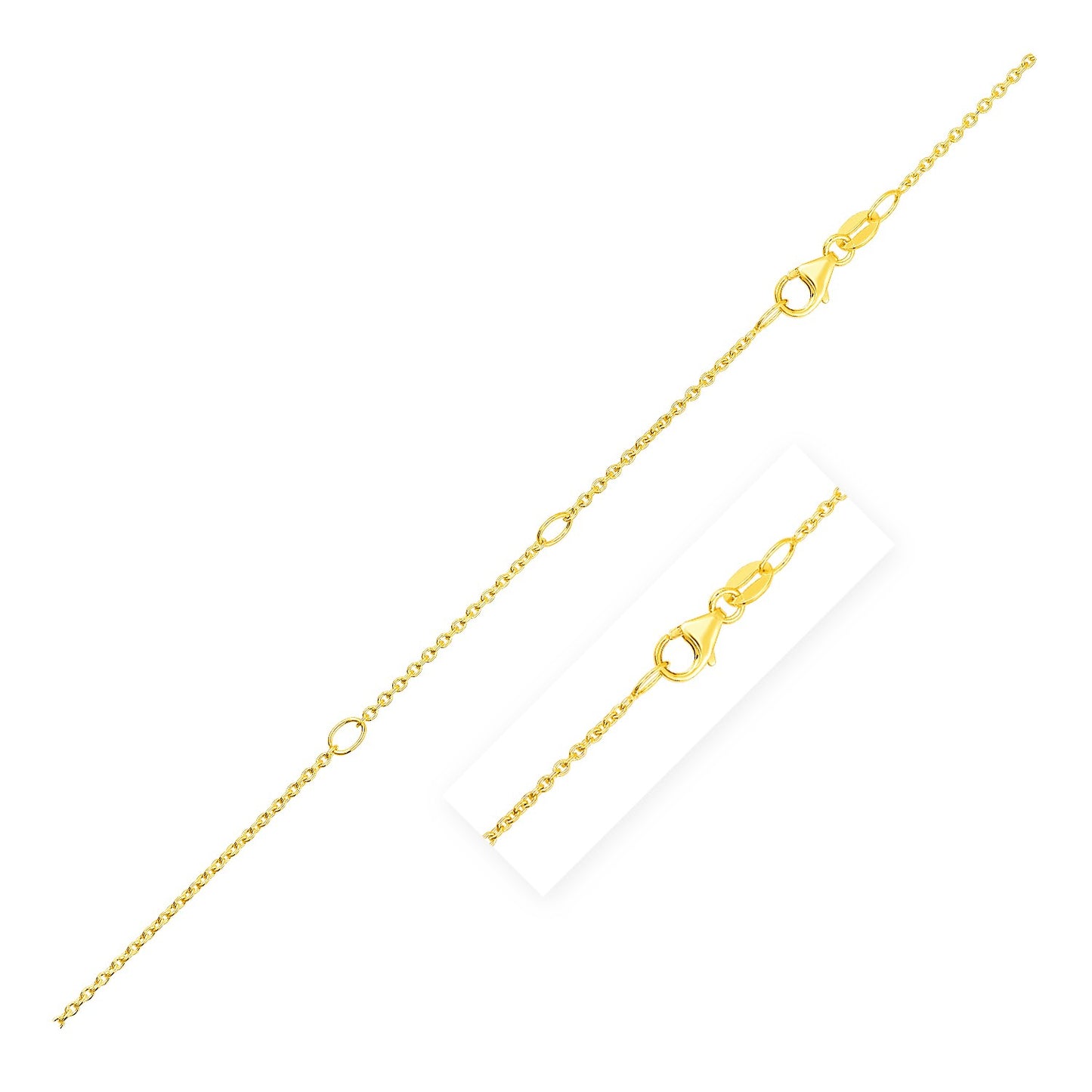 Double Extendable Cable Chain in 14k Yellow Gold (1.20 mm)