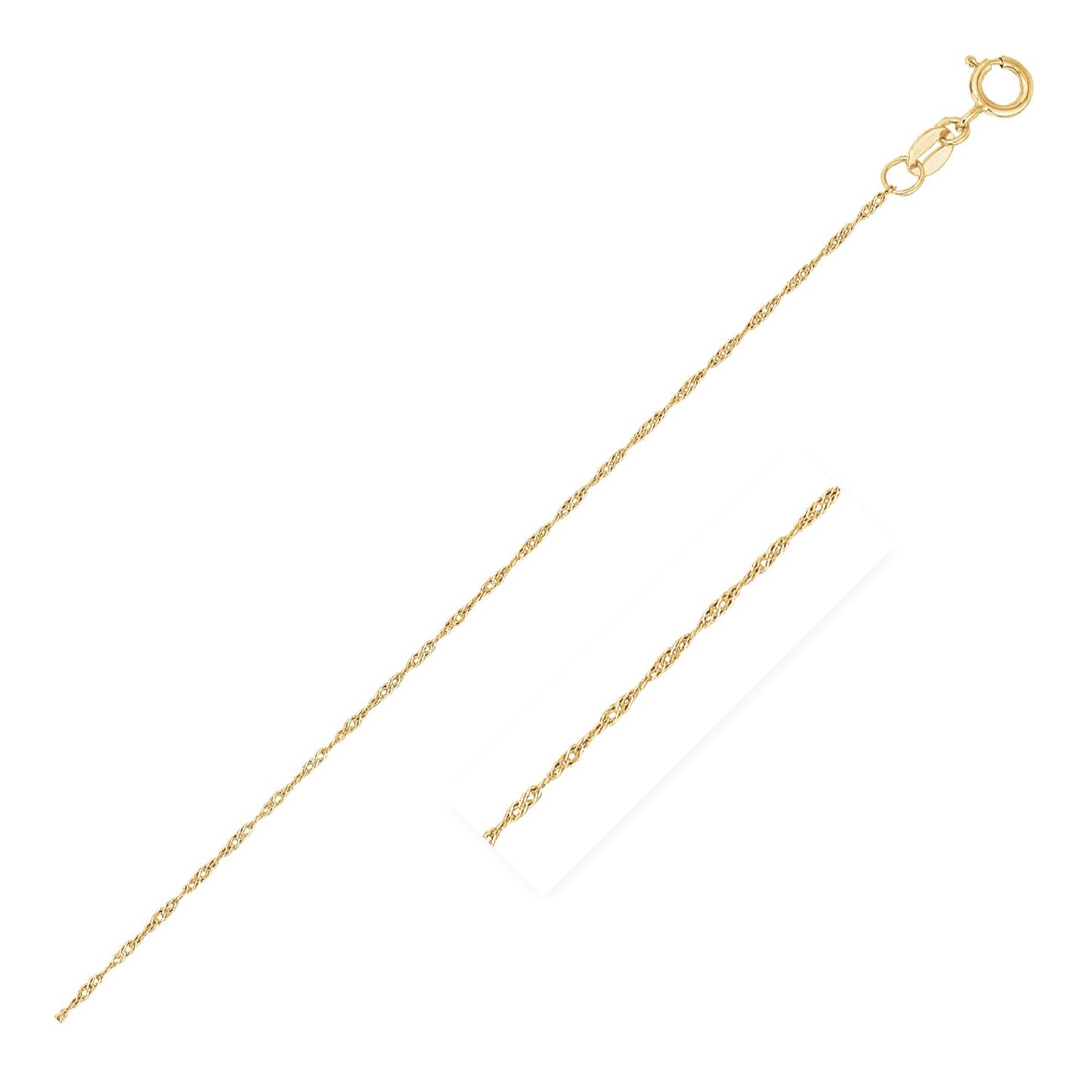 14k Yellow Gold Singapore Chain 0.6mm (0.60 mm)