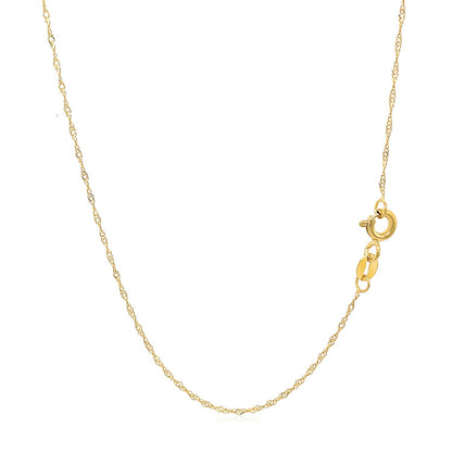 14k Yellow Gold Singapore Chain 0.6mm (0.60 mm)