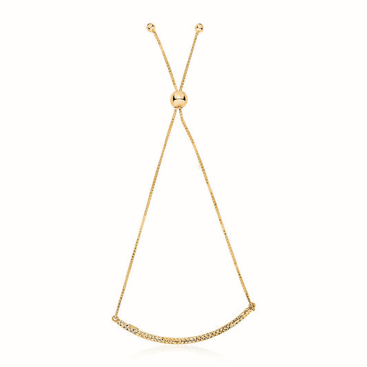 14k Yellow Gold Chain Bar Lariat Style Bracelet (1.00 mm)