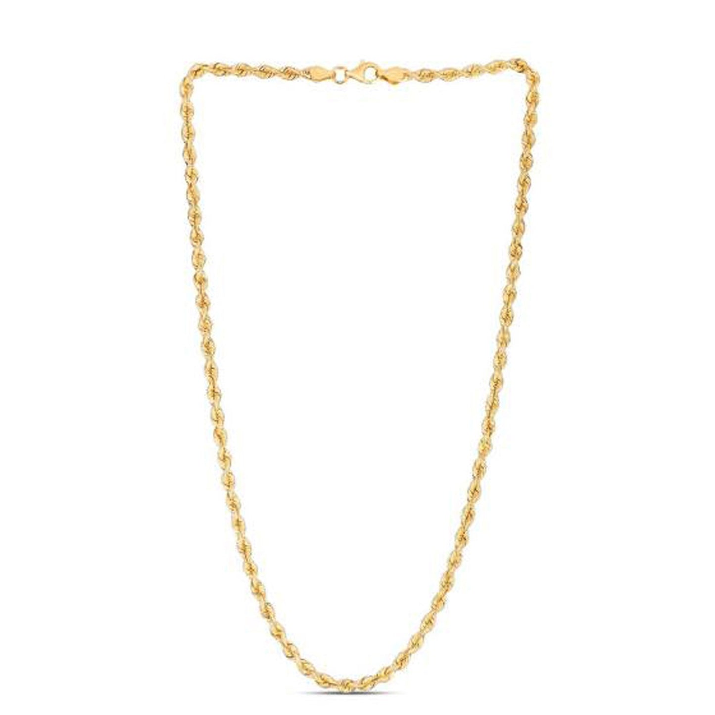 14K Yellow Gold Rope Chain Necklace – 3.7mm Width