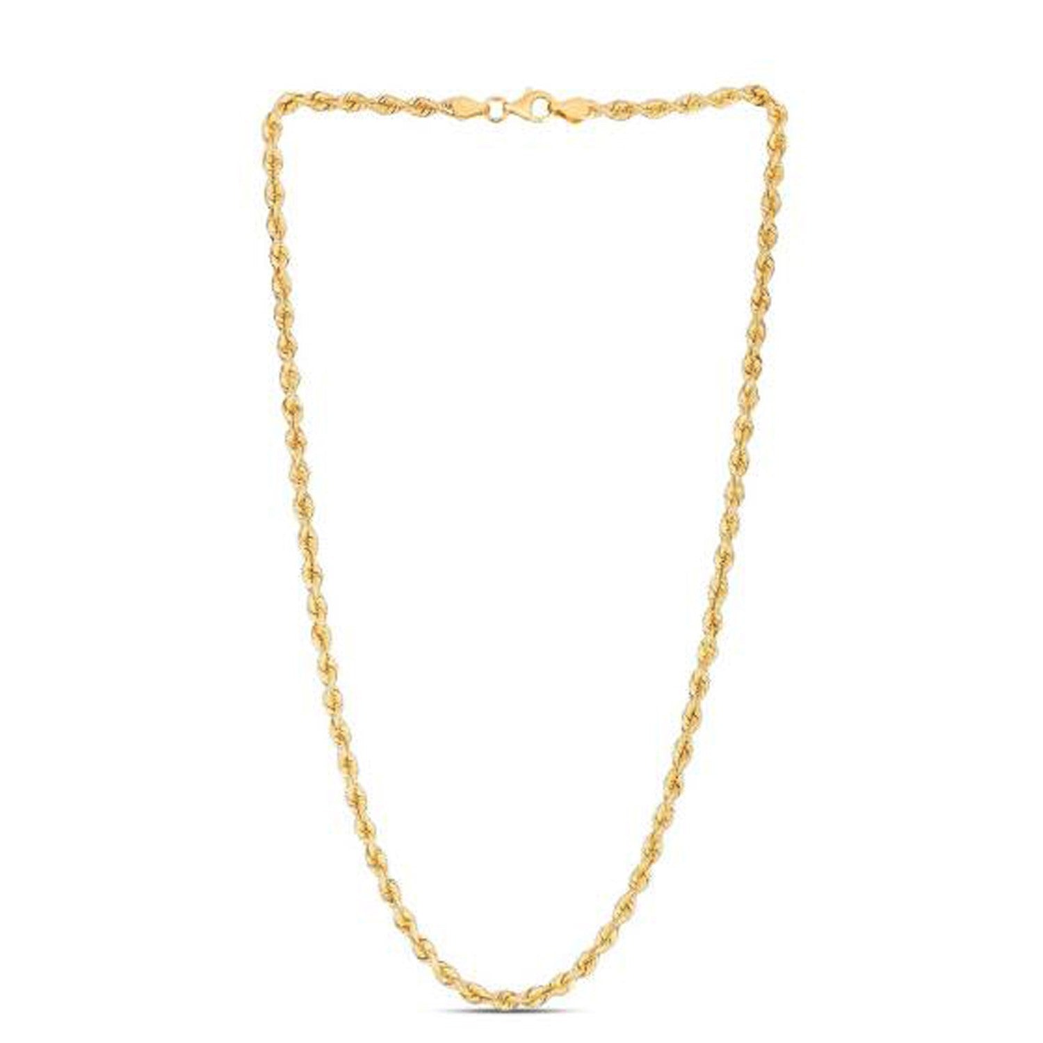 14K Yellow Gold Rope Chain Necklace – 3.7mm Width