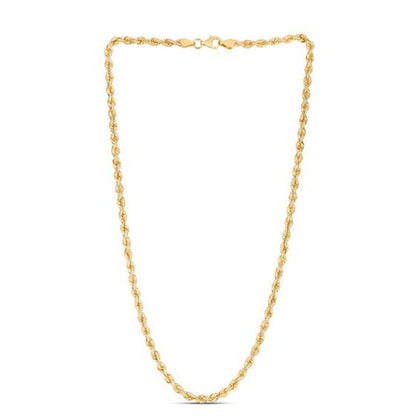 14K Yellow Gold Rope Chain Necklace – 3.7mm Width