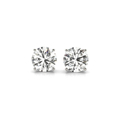 4 cttw Certified IGI Lab Grown Round Diamond Stud Earrings 14k White Gold(G/VS2)