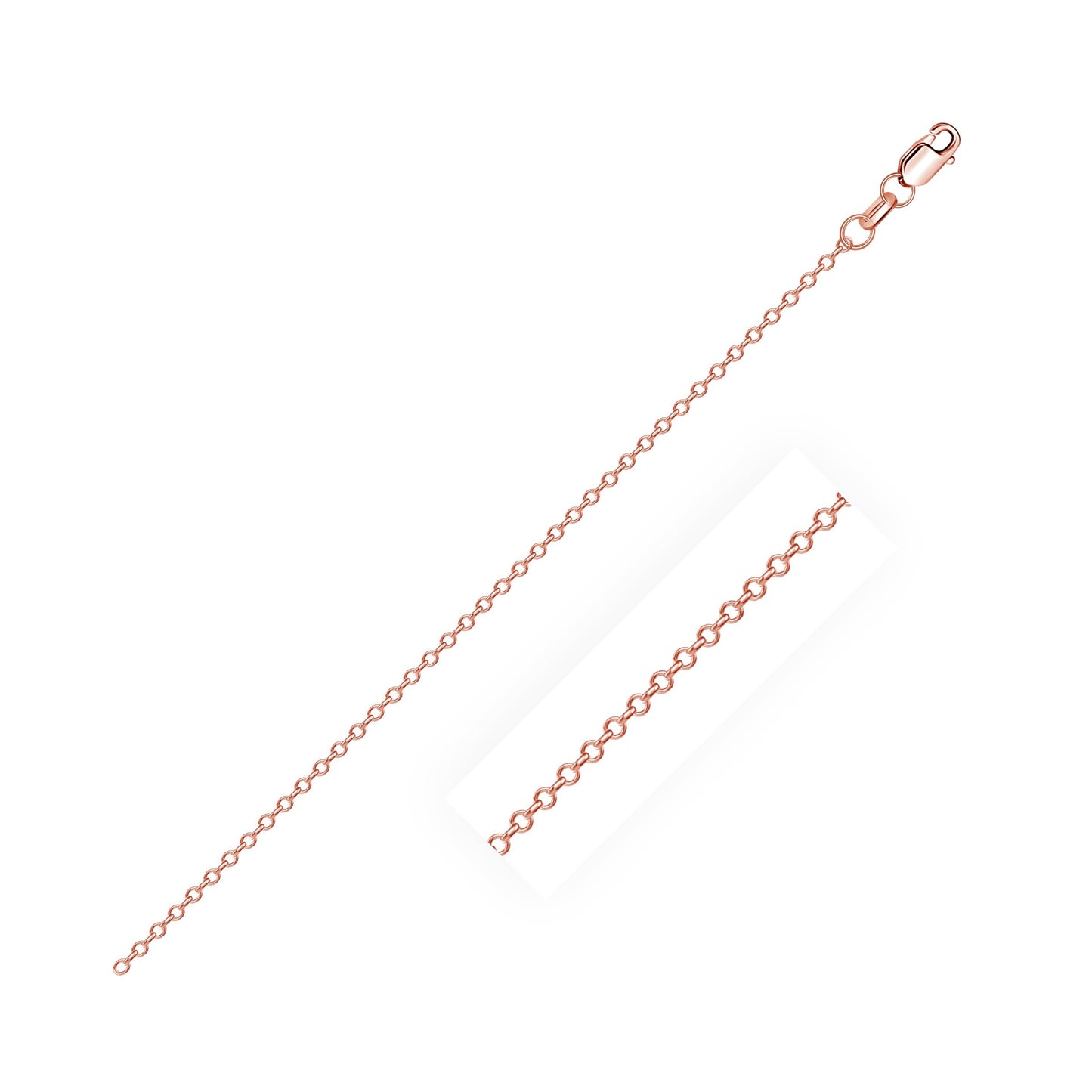 18k Rose Gold Diamond Cut Cable Link Chain (0.80 mm)