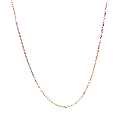 18k Rose Gold Diamond Cut Cable Link Chain (0.75 mm)