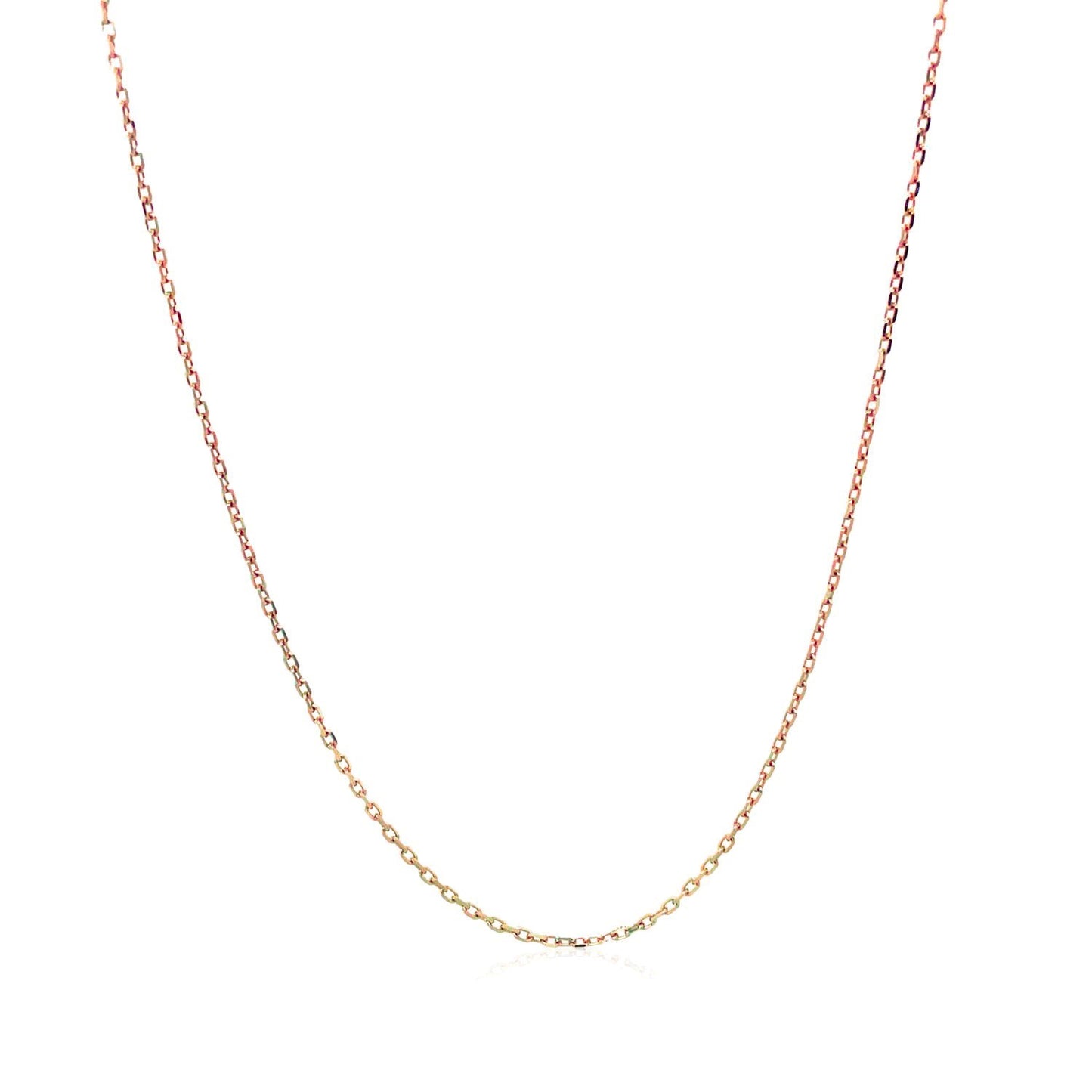 18k Rose Gold Diamond Cut Cable Link Chain (0.80 mm)