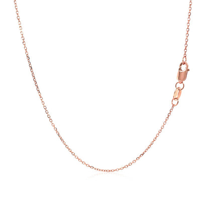 18k Rose Gold Diamond Cut Cable Link Chain (0.80 mm)