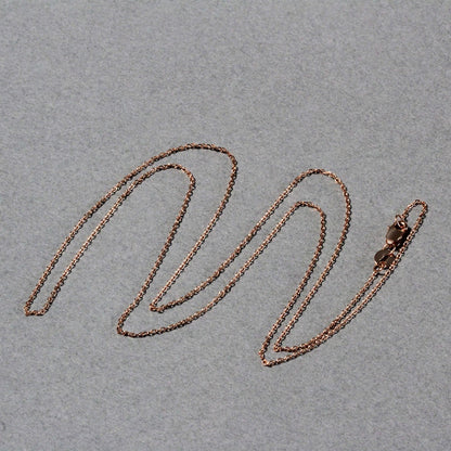 18k Rose Gold Diamond Cut Cable Link Chain (0.75 mm)