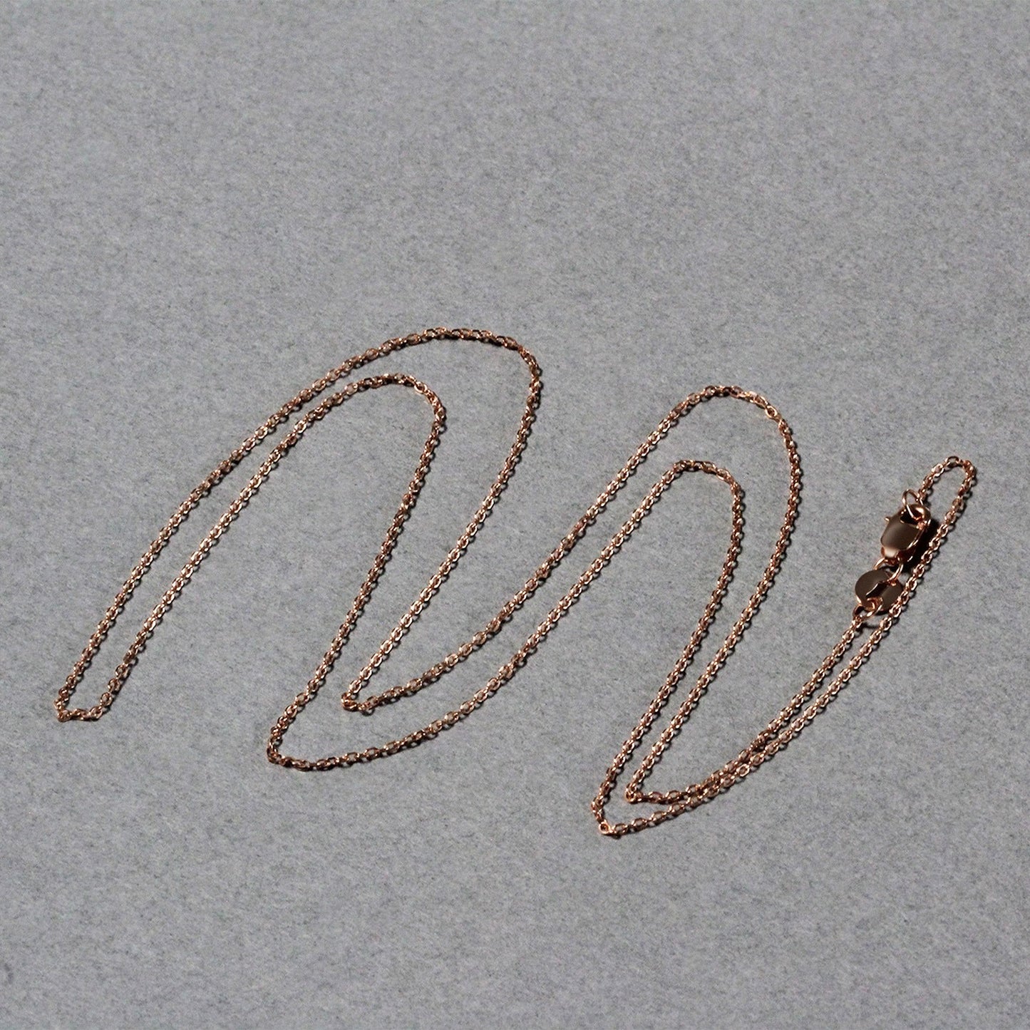 18k Rose Gold Diamond Cut Cable Link Chain (0.80 mm)