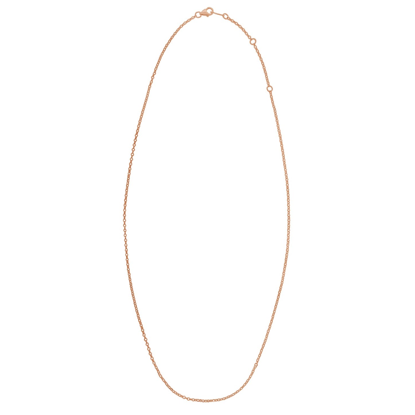 Double Extendable Cable Chain in 14k Rose Gold (1.40 mm)