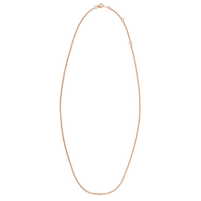 Double Extendable Cable Chain in 14k Rose Gold (1.40 mm)