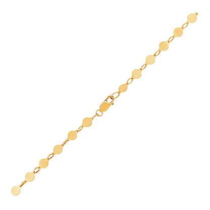 14k Yellow Gold Bracelet with Polished Circles (3.90 mm)