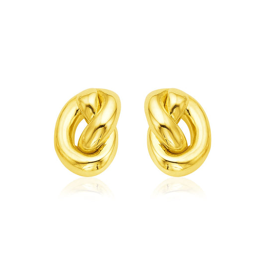 14k Yellow Gold Polished Knot Earrings