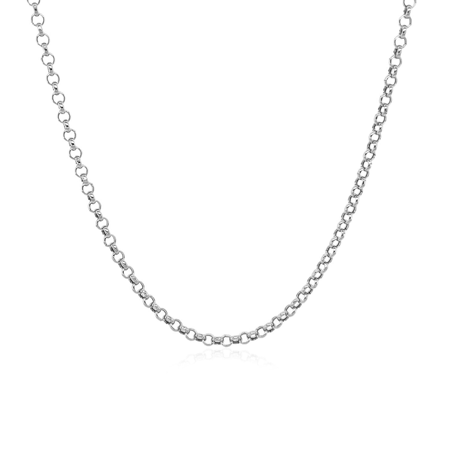 14k White Gold Rolo Chain (1.90 mm)