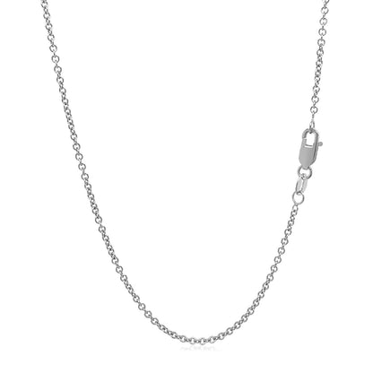 14k White Gold Round Cable Link Chain (1.50 mm)