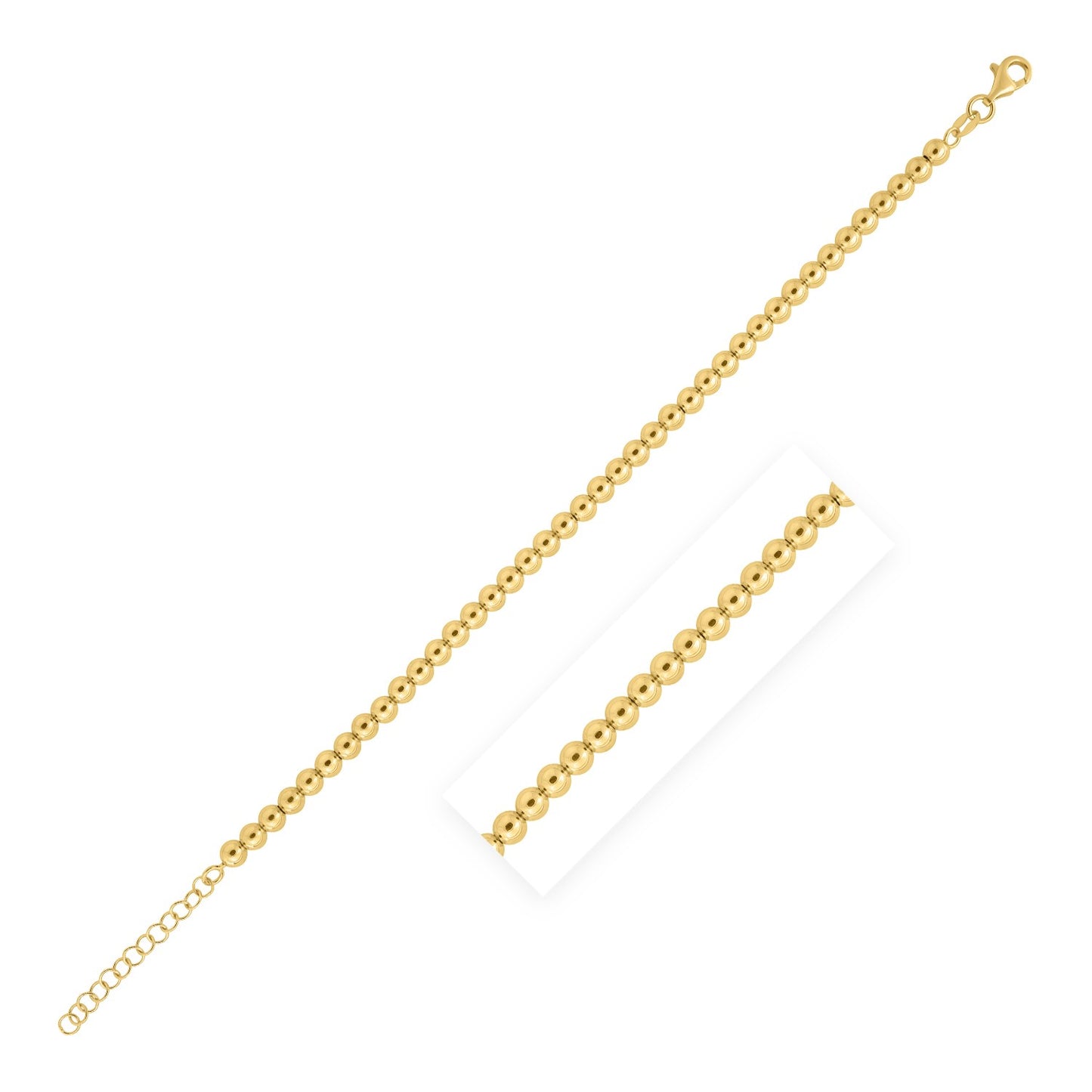 14k Yellow Gold Bead Bracelet  (4.00 mm)