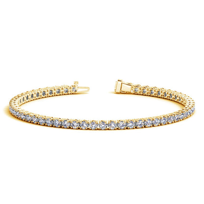 Lab Grown Round Diamond Tennis Bracelet in 14k Yellow Gold(5 cctw  F/G  VS2/SI1)