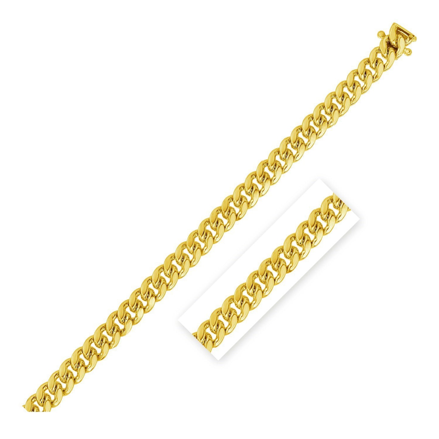 3.9mm 10k Yellow Gold Classic Miami Cuban Solid Chain