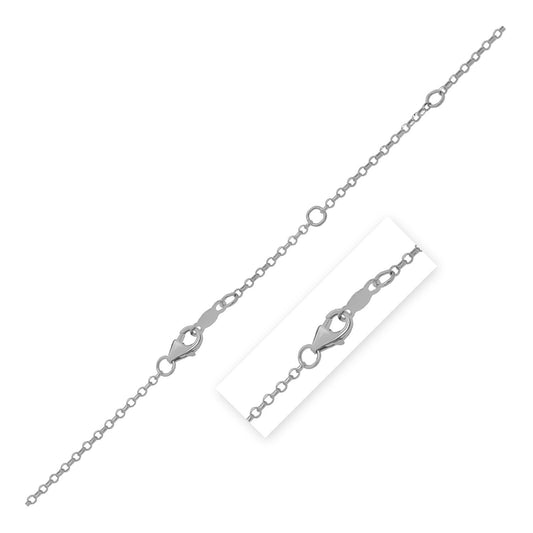 Double Extendable Cable Chain in 14k White Gold (1.40 mm)