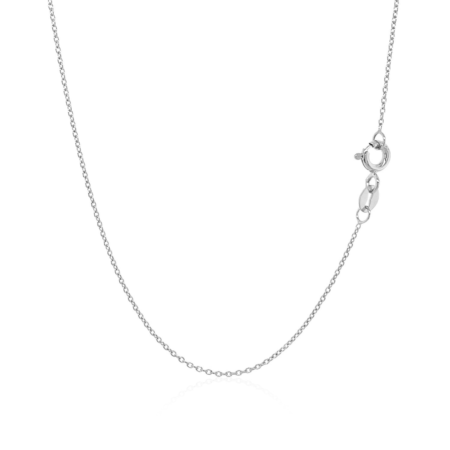 14k White Gold Oval Cable Link Chain (0.97 mm)