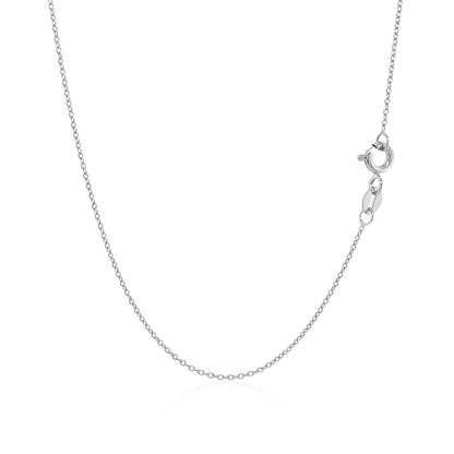 14k White Gold Oval Cable Link Chain (0.97 mm)