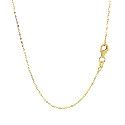 18k Yellow Gold Diamond Cut Cable Link Chain (0.80 mm)